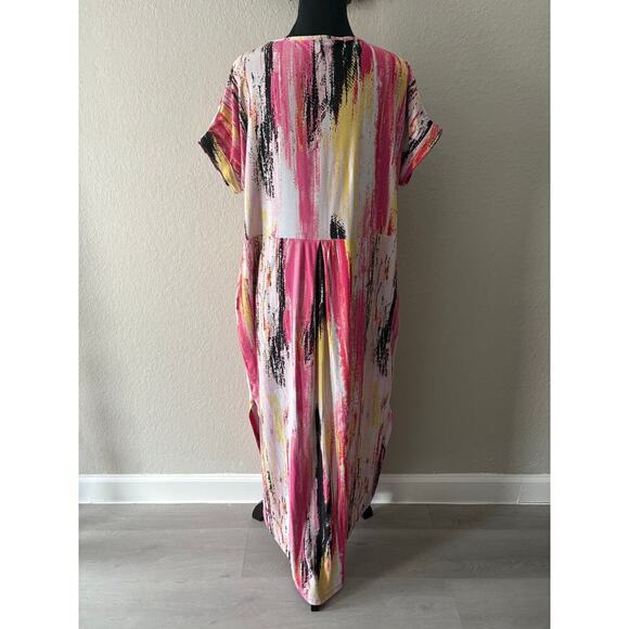 URBANAGE Vibrant Lounge Dress Sz 1X Dramatic Hippie Retro 70s Lagen Look Relaxed - Picture 2 of 8